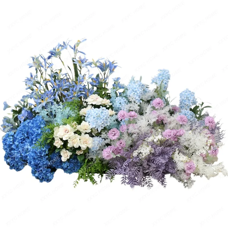 

Floral Layout Set Water Brand Welcome Flower Background Wall Hanging Floor Flower Rows Wedding Simulation Silk Flower