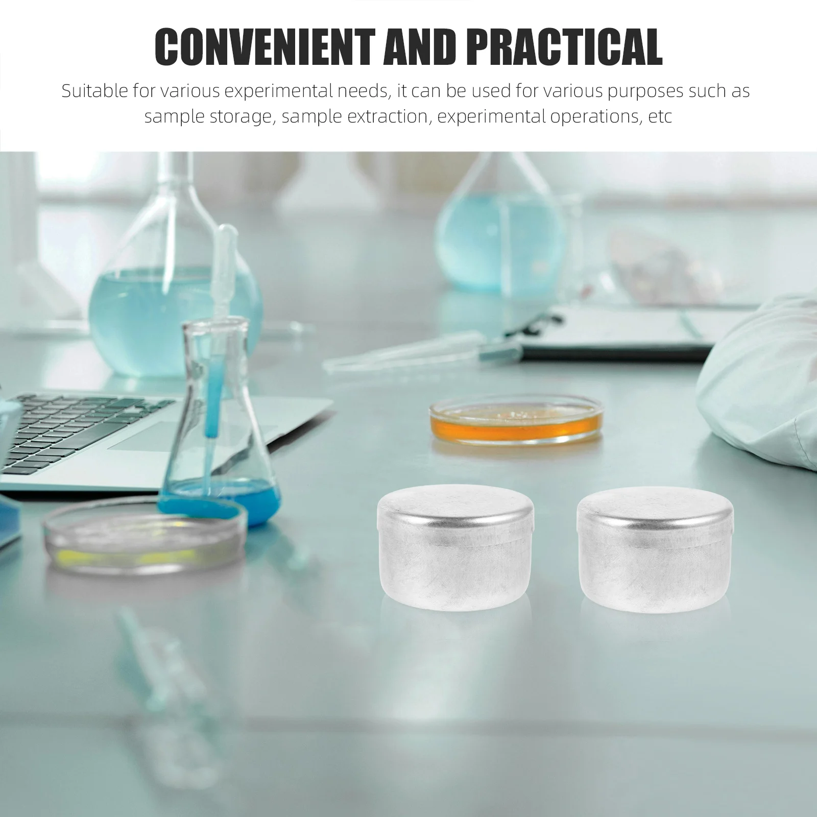 

4 Pcs Sample Box Pots with Lids Cover Containers Empty Balm Tins Silver Metal Office