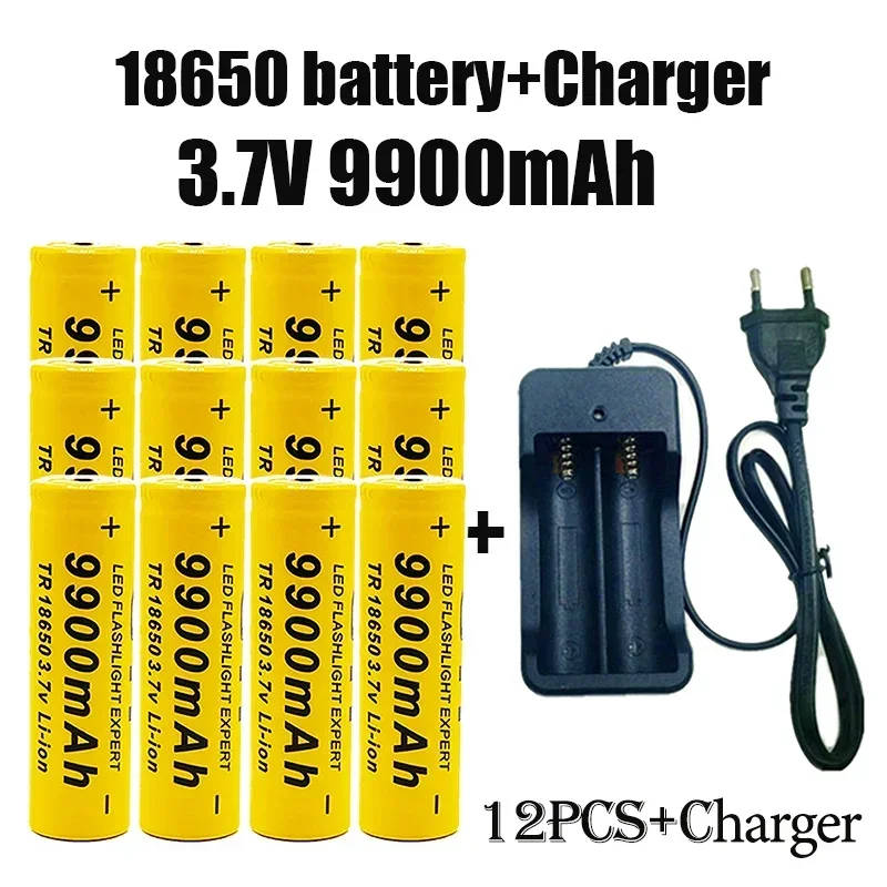 แบตเตอรี่ลิเธียมไอออน 18650 2024 ที่ขายดีที่สุด 3.7V9900Mah พร้อมเครื่องชาร์จสําหรับรีโมทคอนโทรลของเครื่องโกนหนวดคอมพิวเตอร์