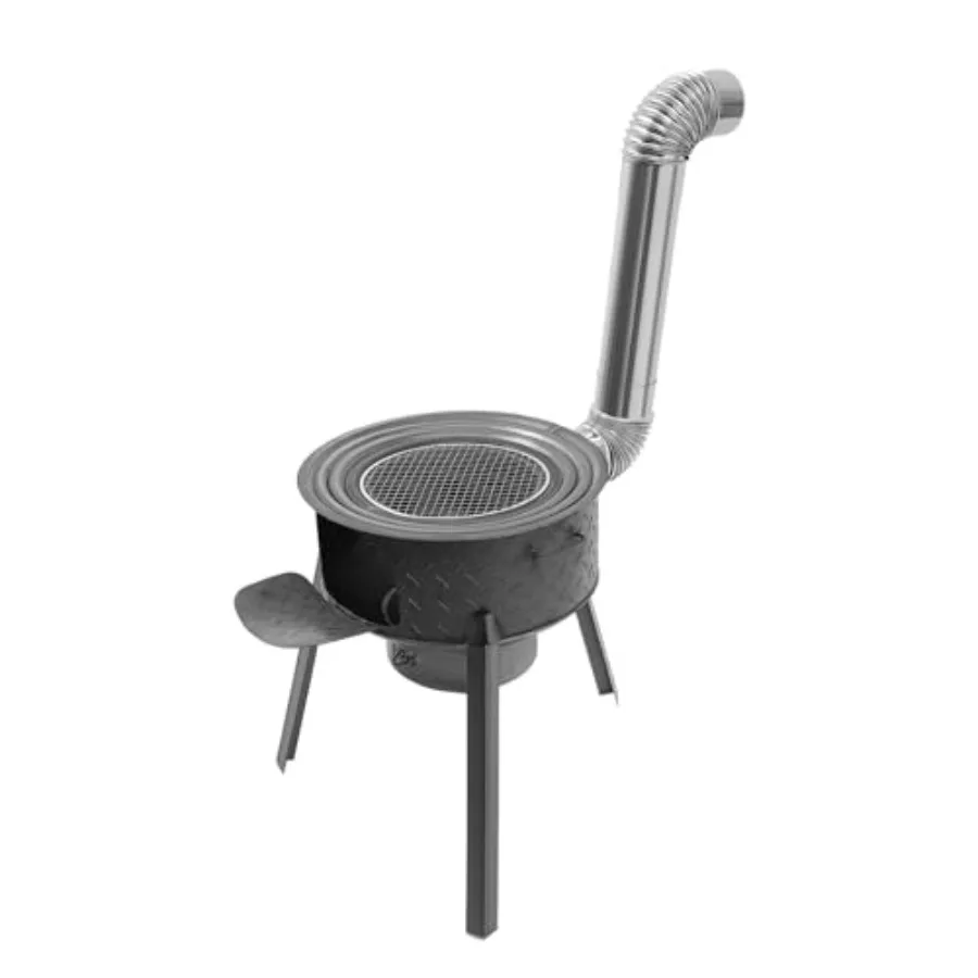 

Wood Burning Stove for Outdoor Cooking Rocket Stove with 3 Wok Rings Windproof Wood Camping Stove for Cooking Hiking Backpackin