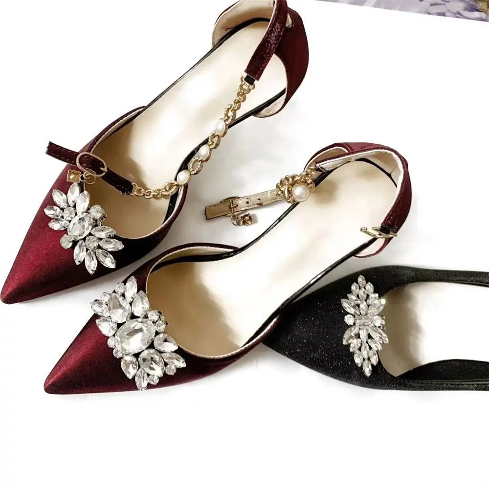 1PC Removable Lady Shoe Clips Wedding Bride Shoes Decoration Women High Heel Charms Jewelry Rhinestones Crystal Shoes Decoration