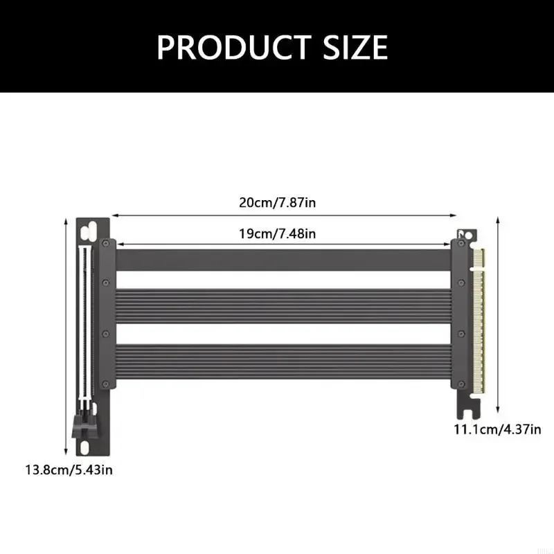 PCIE5.0 X16 Cavo risers per grafica, estensione GPU da 20 con performance stabili per estensione GPU angolo retto