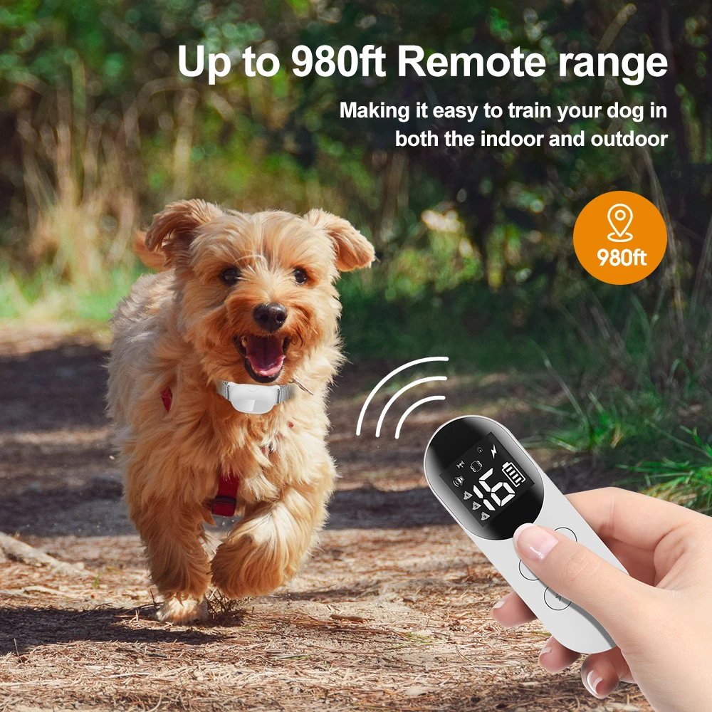 hit product1000ft Remote Control Vibration Dog Collar Shock Human Voice Remote Bark Control Training Collar Dog Shock Collar for