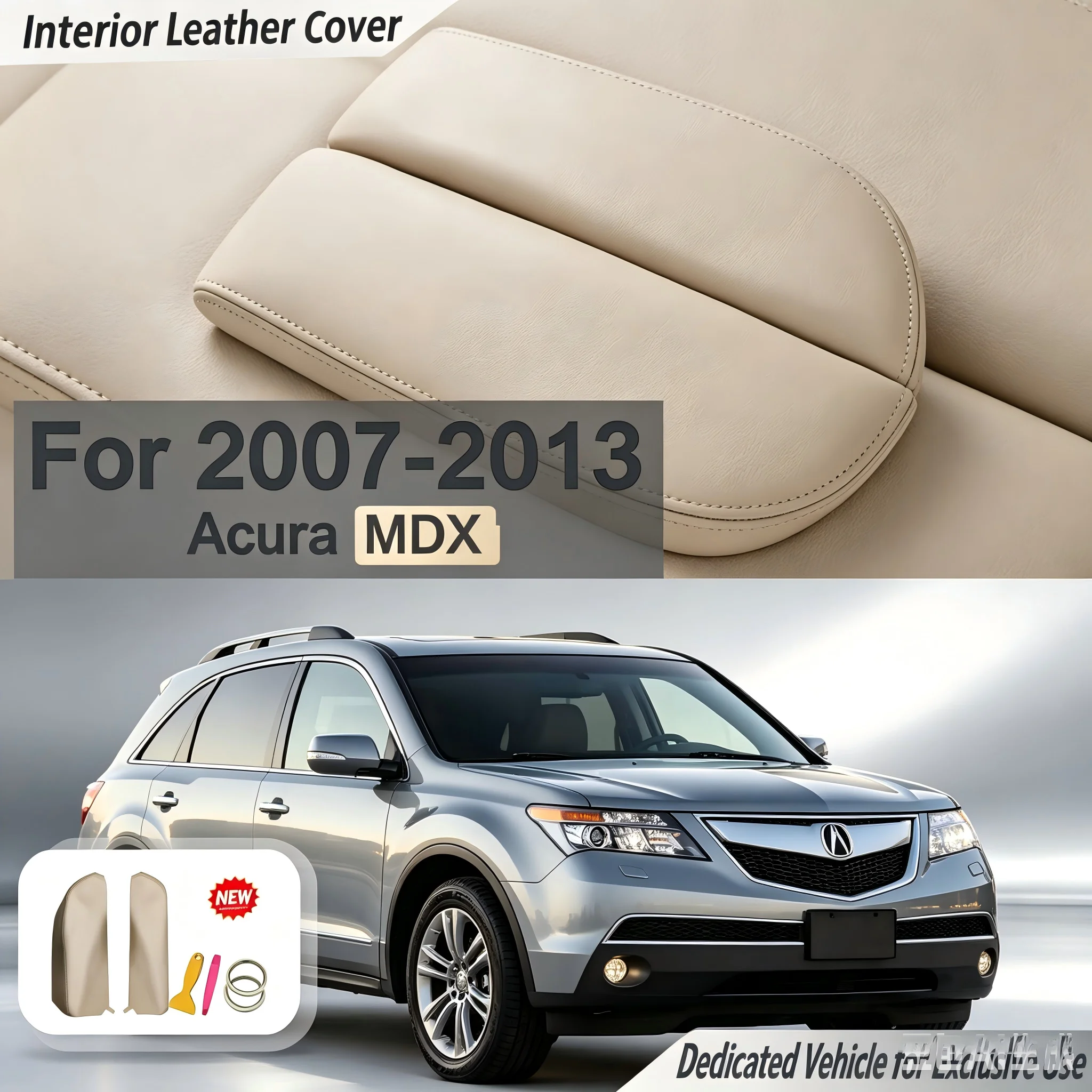 Microfiber Leather Center Console Armrest Box Wear Resistant Protector Cover Mod Trim Auto Accessories For ACURA MDX 2007-2013