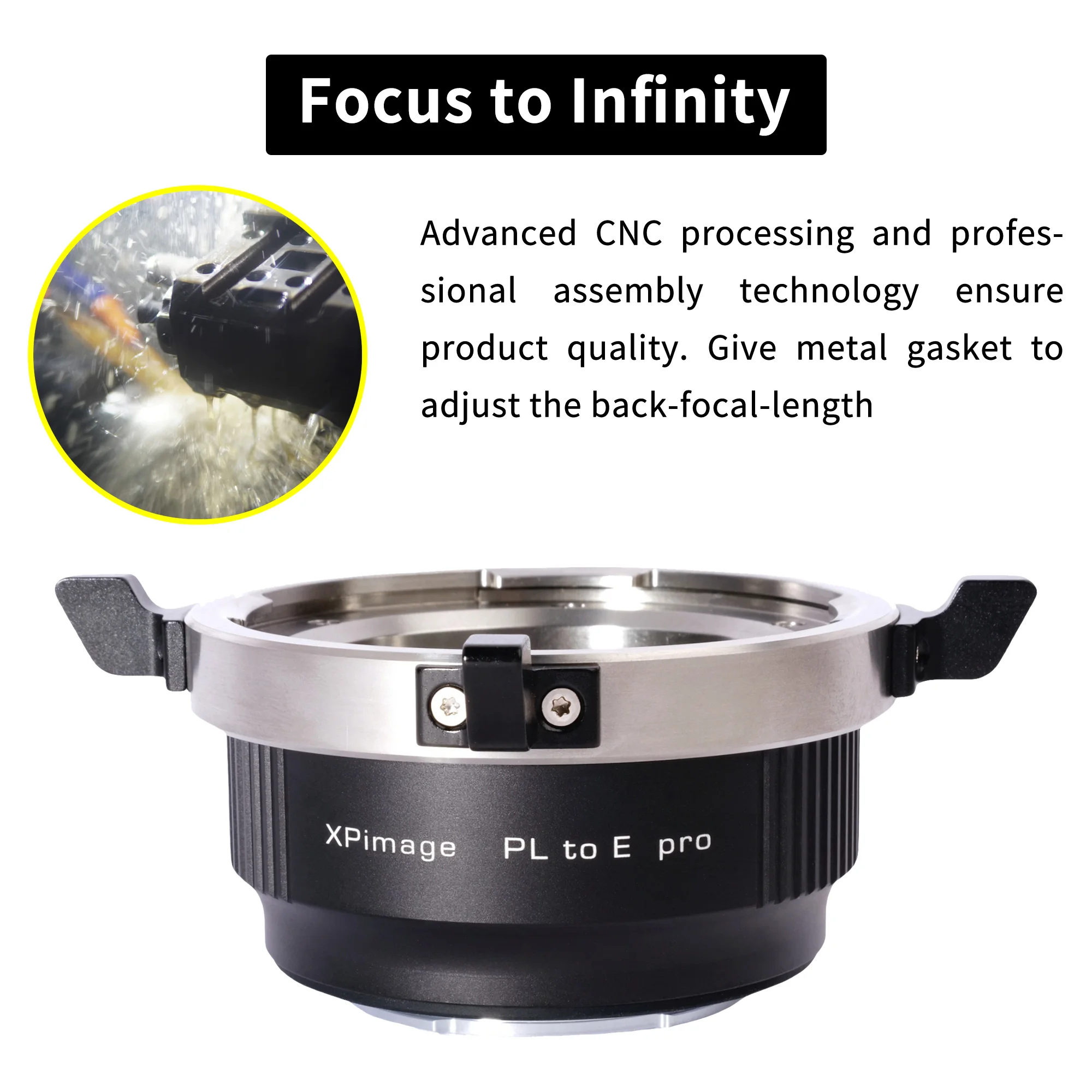XPIMAGE PL to E Lens Mount Adapter Ring Compatible with Arri PL Lenses to Sony E Cameras A7M3 A7M4