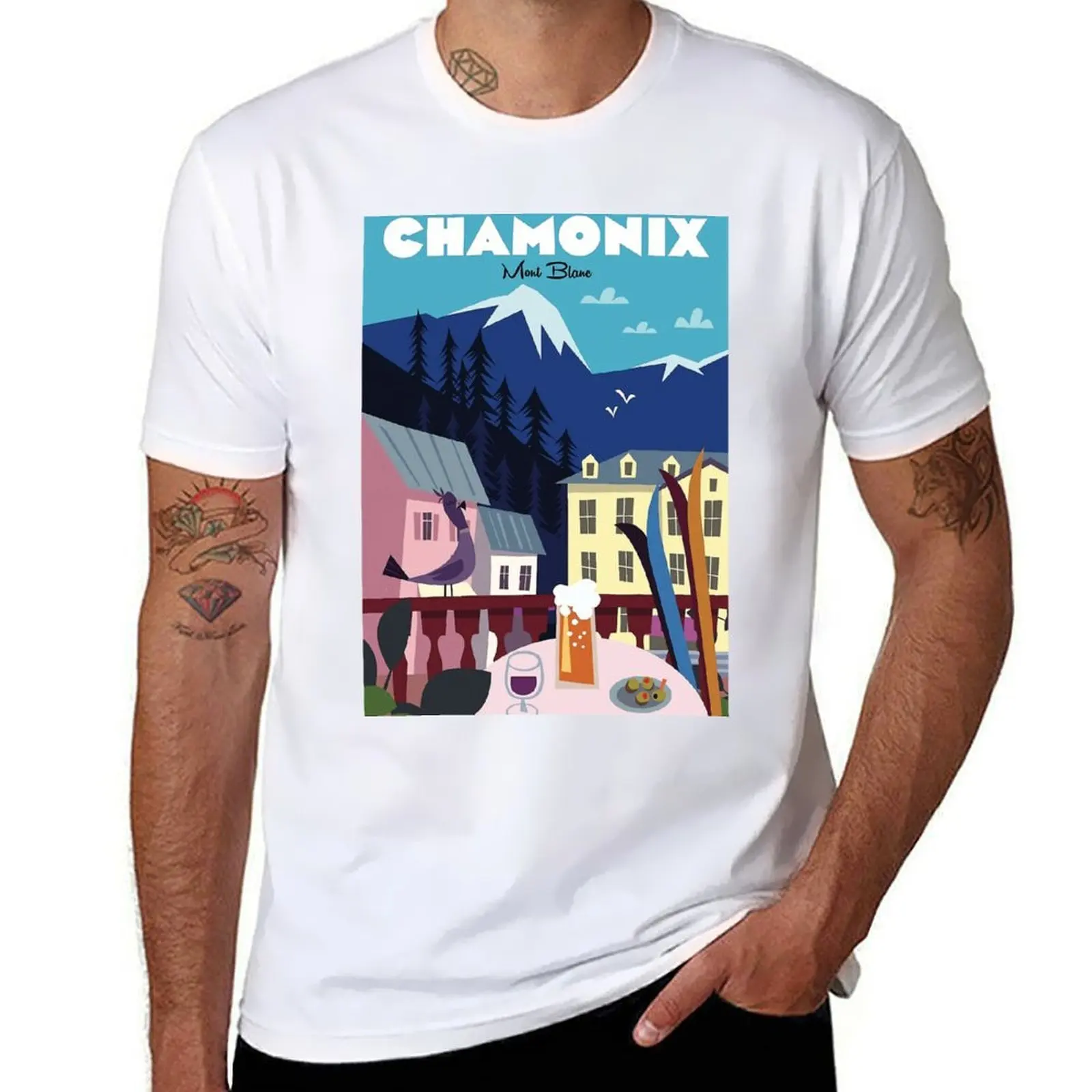 

Chamonix Mont Blanc T-Shirt man t shirt summer man t shirts graphic T-Shirt