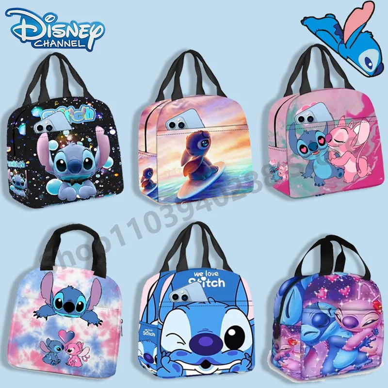 

Disney Stitch Lunch Bag Cartoon Anim Handbag Bento Waterproof Cooler Bag Lunch Container Food Storage Bag Cartoon Characters