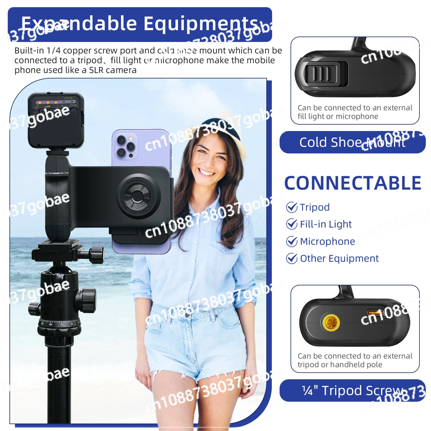Auxiliary Bluetooth wireless remote control rotatable camera holder