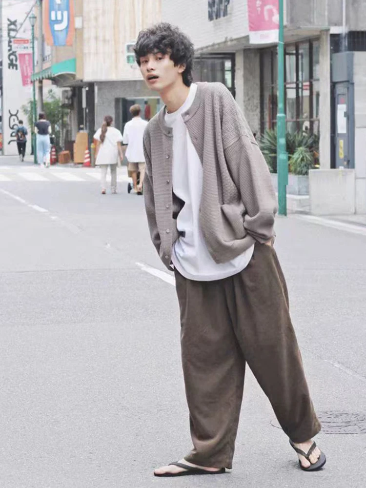 

Collaboration Pure Color Corduroy Casual Pants Loose Fit Straight Leg Zipper mid Waist Youthful Daily Wear Autumn Long Trousers