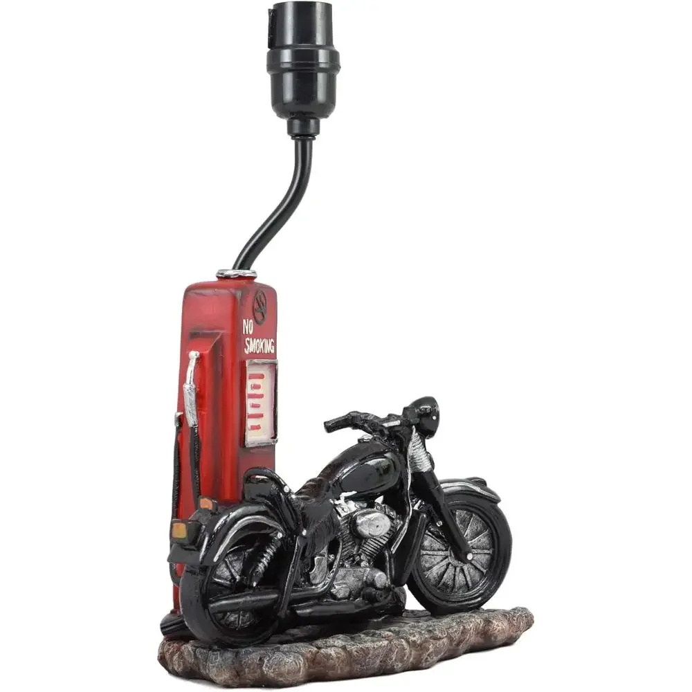 Vintage Retro Black Motorcycle Gas Pump Desk Lamp with Shade, 19 Tall, Route 66 Themed Home Decor Lighting view 4