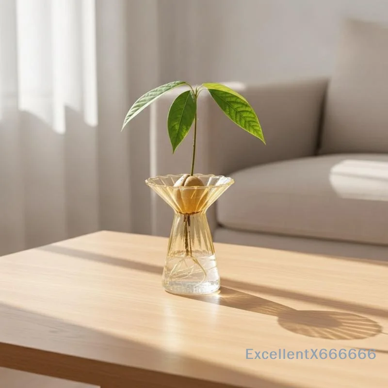Vertical Striped Colored Glass Hydroponic Vase Clear Terrarium Ornament Ideal Housewarming Gift