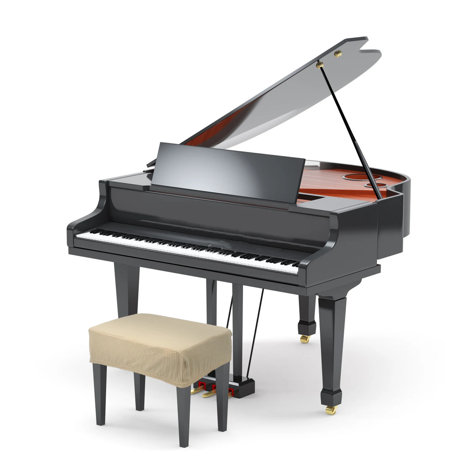 

Piano Stool Cover Polyester Kids Keyboard Bench Replacement New Appearance Decorative Home Hotel Ceremony Family