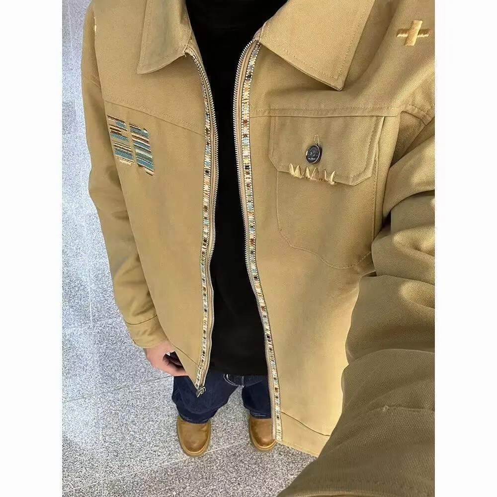 

Loose Men's Jaet 2024 Spring Autumn Sli Harajuku Hong Kong Sle Faionable Outerwear for Teens And Young Adults