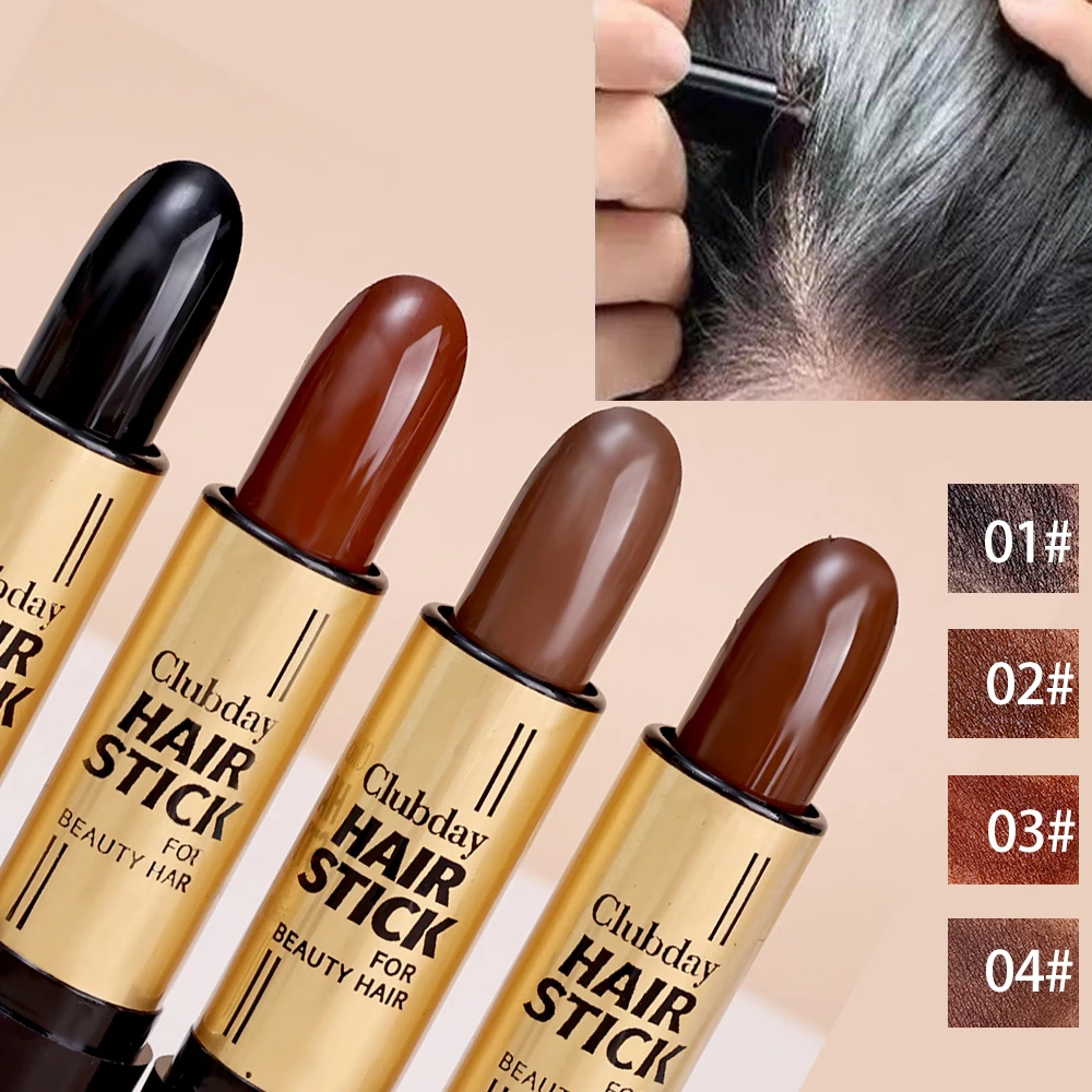 Disposable Hair Color Cream Lipstick Style Black Brown Cover Grey White Hair Temporary Hair Color Modify Cream Stick Pen Makeup