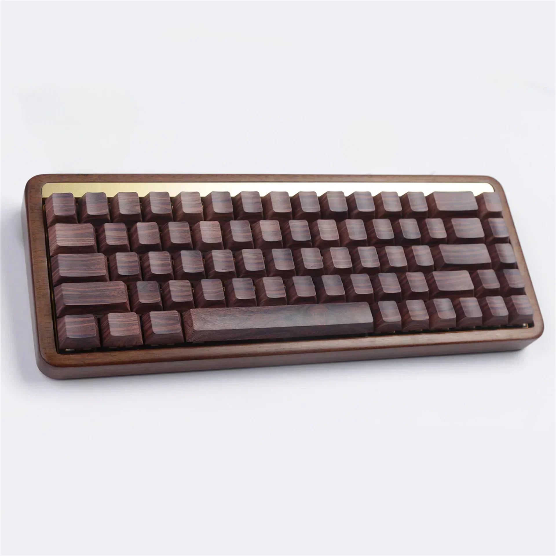 Woodgrain Cherry Keycap Set PBT 126 Keys Personalized Side-engraved Translucent for 60/64/84/98/108 Mechanical Keyboards