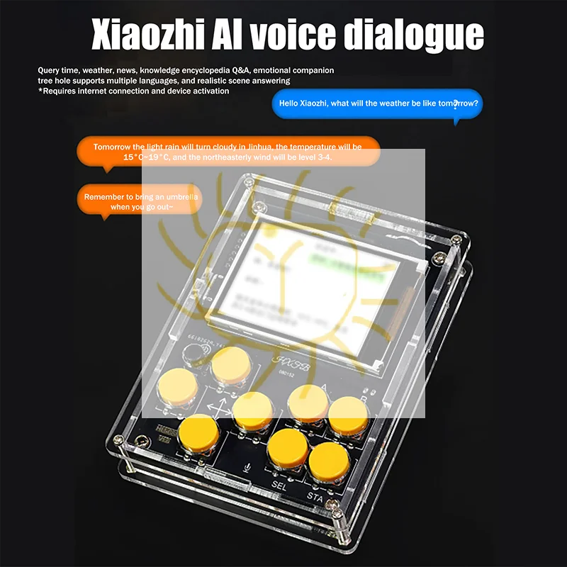 

Набор для сборки электронной игровой консоли с ЖК-дисплеем DIY, многофункциональные часы-метеостанция, наборы для практики пайки AI-роботов