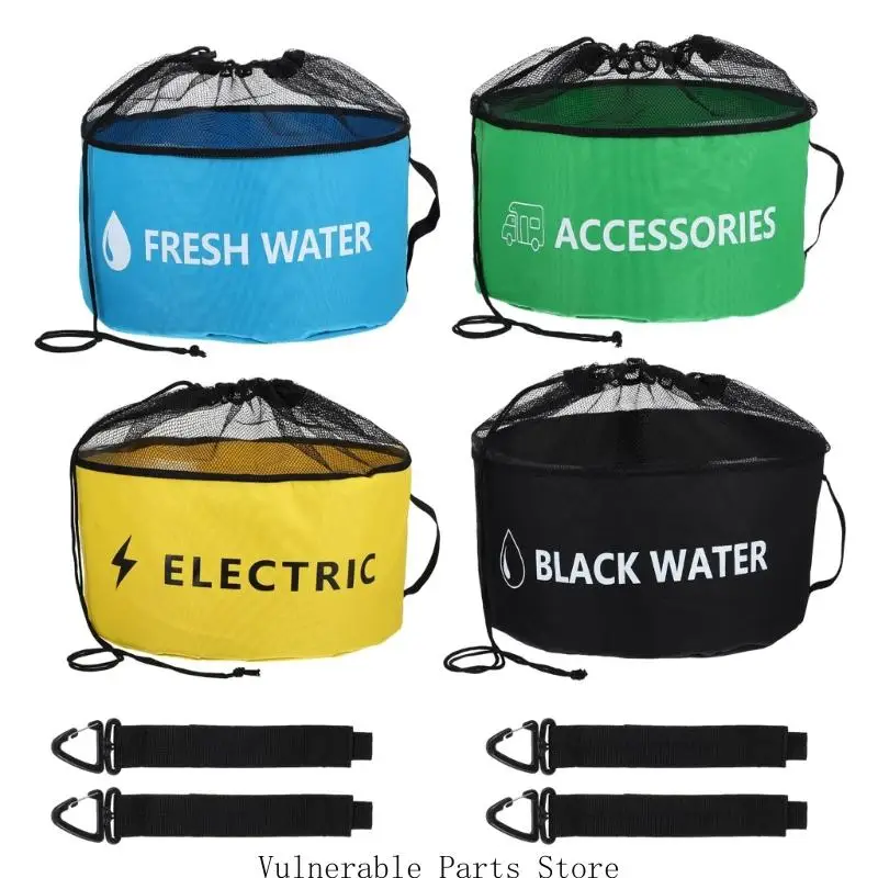 

D0UC Campers Waterproof Storage Bag For Hose Cable Includes 4 Color Zones Ventilated Mesh Top Campers Camping Essential