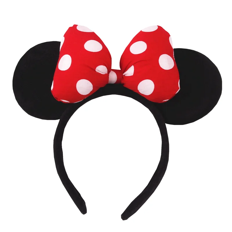 Big Size Classic DOT Bow Minnie Mouse Ears Headband Women Party Girl Hairband Hot Festival Disney Park Trip DIY Hair Accessories