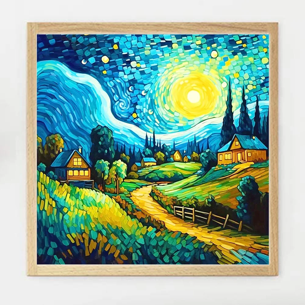 

Landscape Cross Kits Sale Needlework Printed Canvas DIY Cotton Thread House Sunset New Arrivals Handmade Home Decor