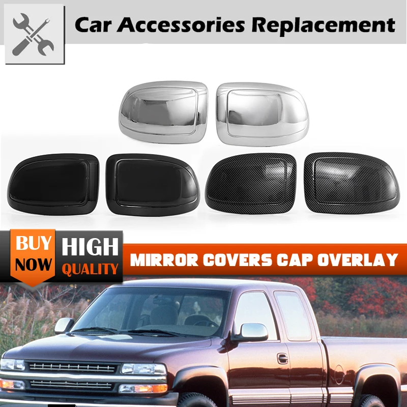 Side Mirror Cover Cap Fit For Chevrolet Silverado accessories 1999-2003 2004 2005 2006 Chevy Silverado GMC Sierra decorat Chrome