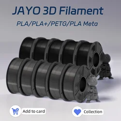 JAYO-Filamento fosco para impressora 3D, materiais de impressão, caneta 3D, PLA/PLA Meta, PETG, PLA Plus, 1,75mm, 10 rolos