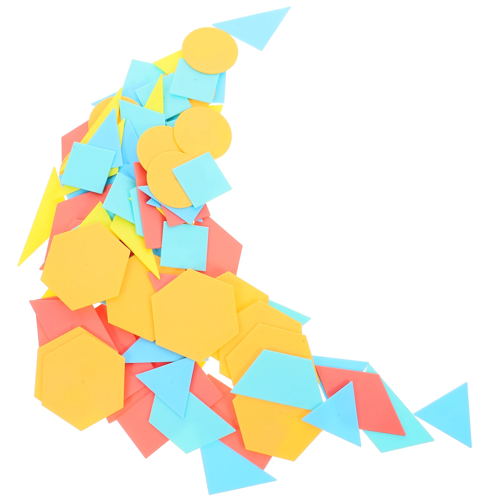 100 pezzi di forma geometrica pezzi di plastica per l'apprendimento per bambini forma cognizione puzzle impilabile gioco educativo blocchi di costruzione set