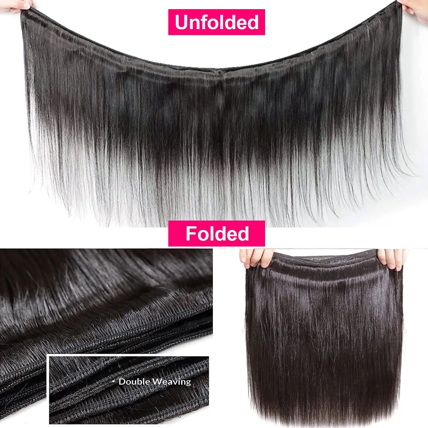 30 32 Inch Bone Straight Weave Bundle Human Hair Brazilian Natural Color 100% Remy Human Hair Extension 3 4 Bundles Weft