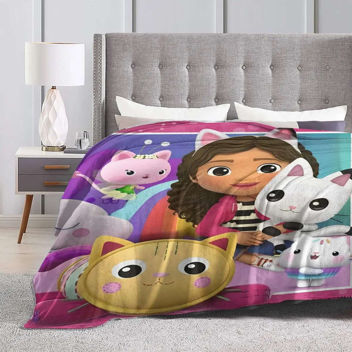 Gabbilé-Couverture en peluche mignonne pour la décoration intérieure, couvertures de courses de dessins animés, couverture de glouton pour enfants, couvre-lit personnalisé, cadeau d'urgence, qualité douce