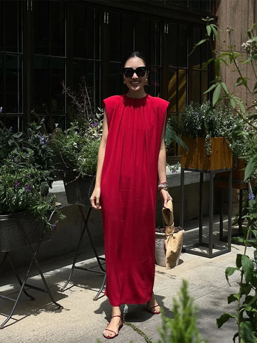 

Red Chinese Style Morning Robe Women's Long Dress Vintage Engagement Wedding Dress Shoulder Length Sleeve Fashionable Sunscreen
