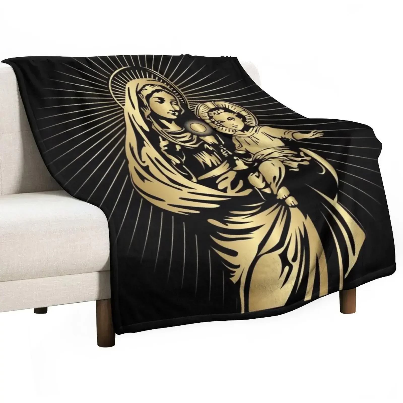 

Blessed Virgin Mary and Baby Jesus Throw Blanket Blankets For Baby Hairys Blankets