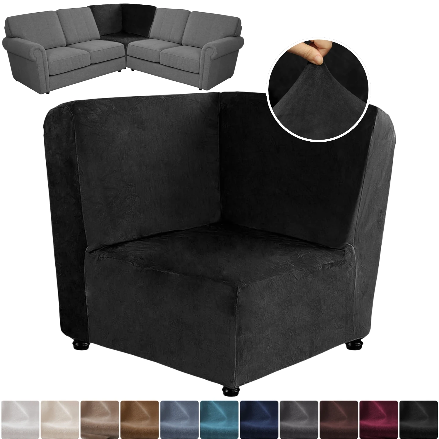 

Бархатный угловой чехол для дивана, эластичный мягкий угловой чехол для дивана L-образной формы, секционный диван