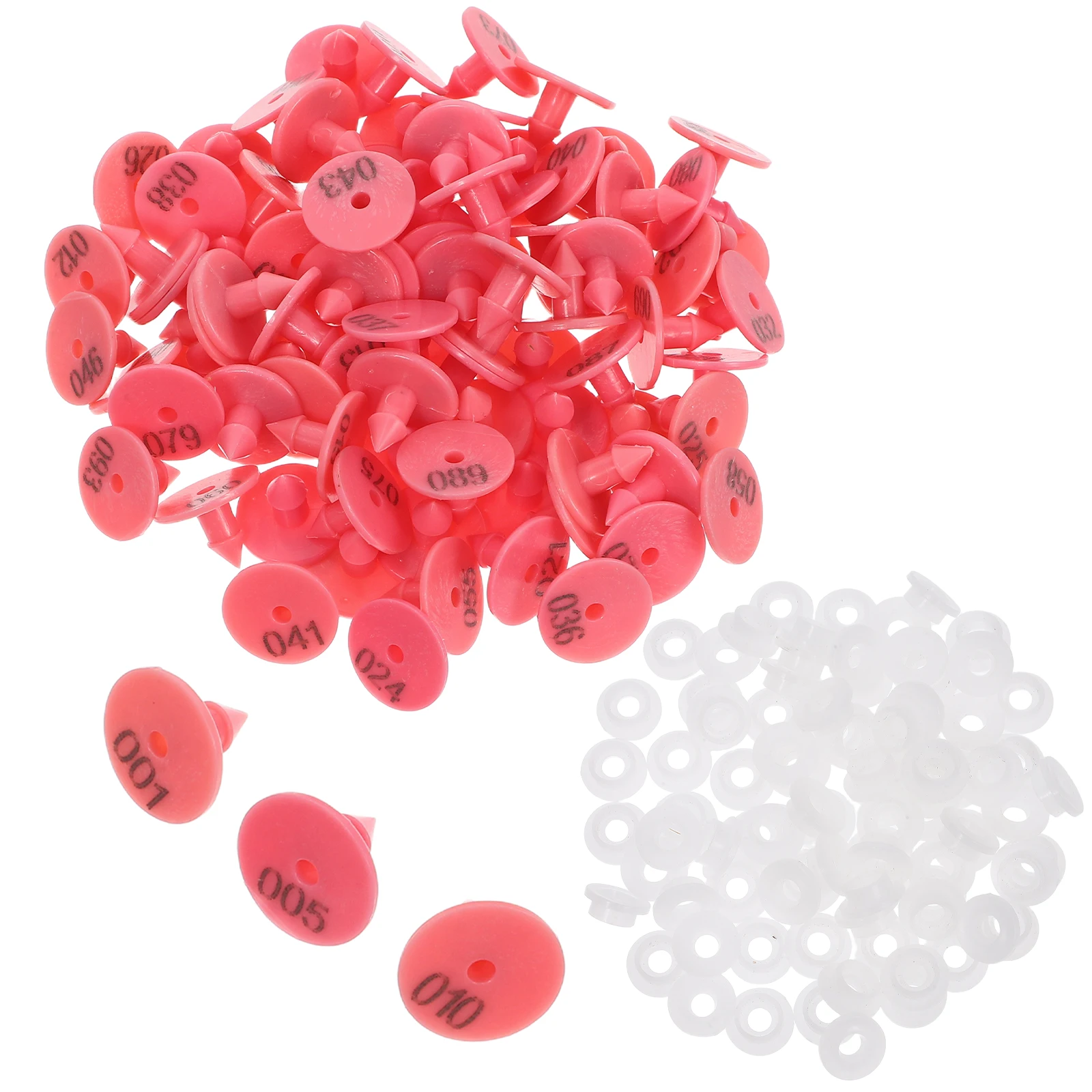 

100Pcs Numbered Rabbit Ear Tags Strong Impact Resistant for Easy Animal Identification Farm Livestock Tracking Dog Poultry Pet