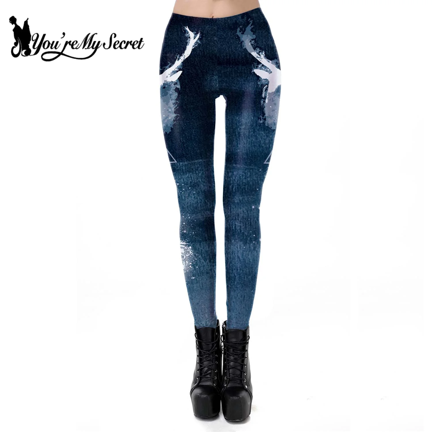 [You\'re My Secret] Fashion Skull New Design Women Punk Gothic Style Yoga Pants High Waist Energy Workout Leggins Ankle Pants