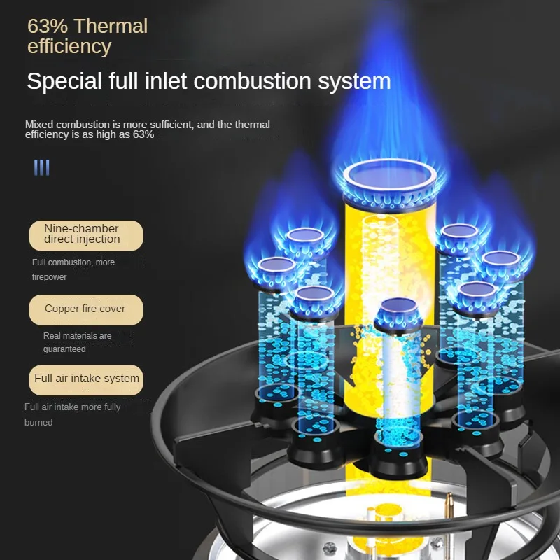 Płyty gazowe Premium 5.2KW podwójny palnik ze stali nierdzewnej wbudowany JZT-A8T czasowy