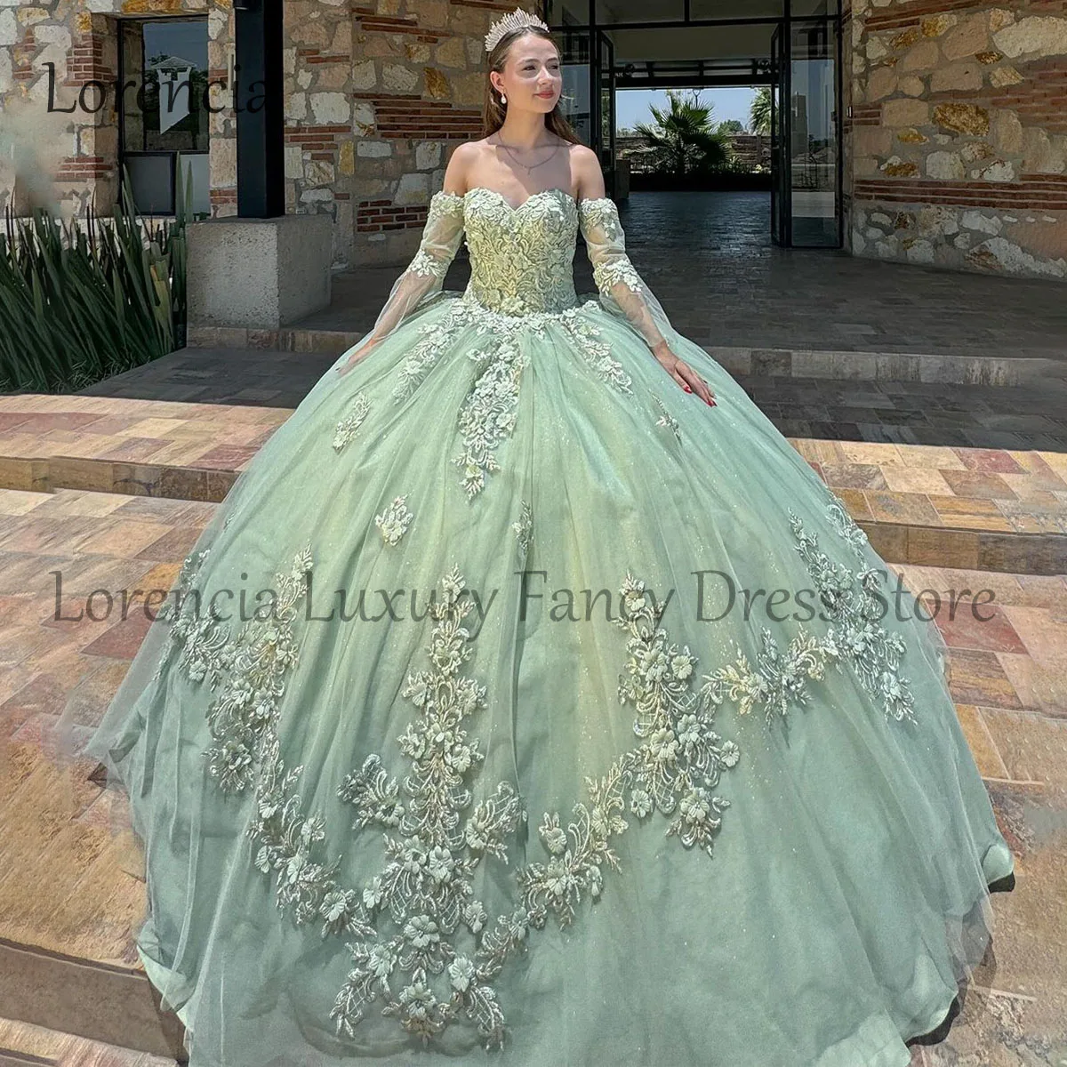 Quince anera Kleid süß 16 15 Ballkleid mexikanische 3d Blumen Applikation Perlen offen zurück Abend Party Kleider Vestidos de XV Anos