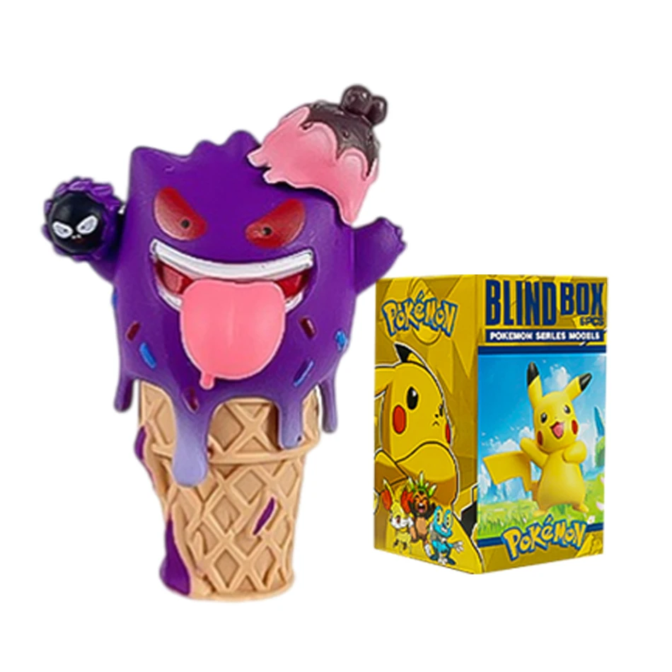 Pokemon Eiscreme Pikachu Snorlax Psyduck Gengar Anime-Figur Blindbox-Spielzeug Tischdekoration Weihnachts- und Geburtstagsgeschenke – Detail 6