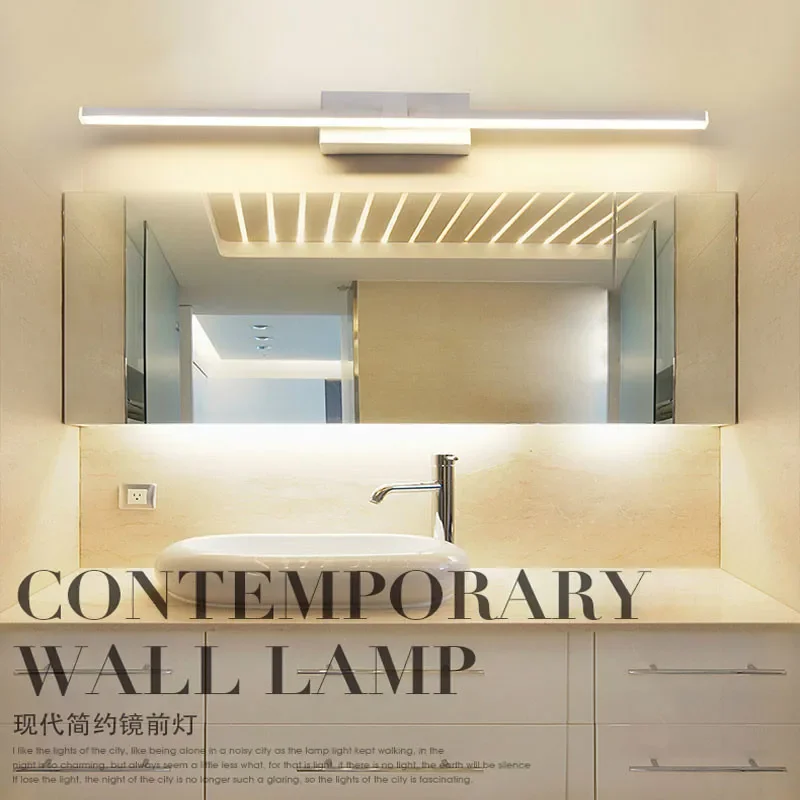 الحديثة 40 سنتيمتر 50 سنتيمتر 60 سنتيمتر 70 سنتيمتر 80 سنتيمتر 100 سنتيمتر 120 سنتيمتر LED مرآة الجدار ضوء AC90-260V التجميل الاكريليك الجدار مصباح إضاءة الحمام #5