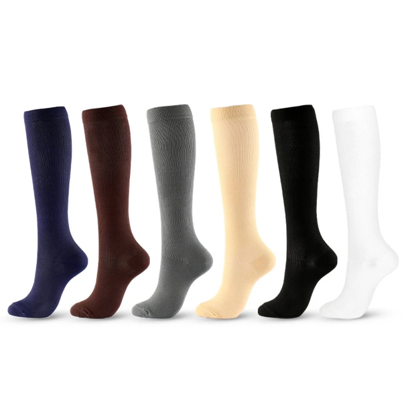 

3 Pair Compression Stockings Blood Circulation Promotion Slimming Compression Socks Anti-Fatigue Comfortable Solid Color Socks