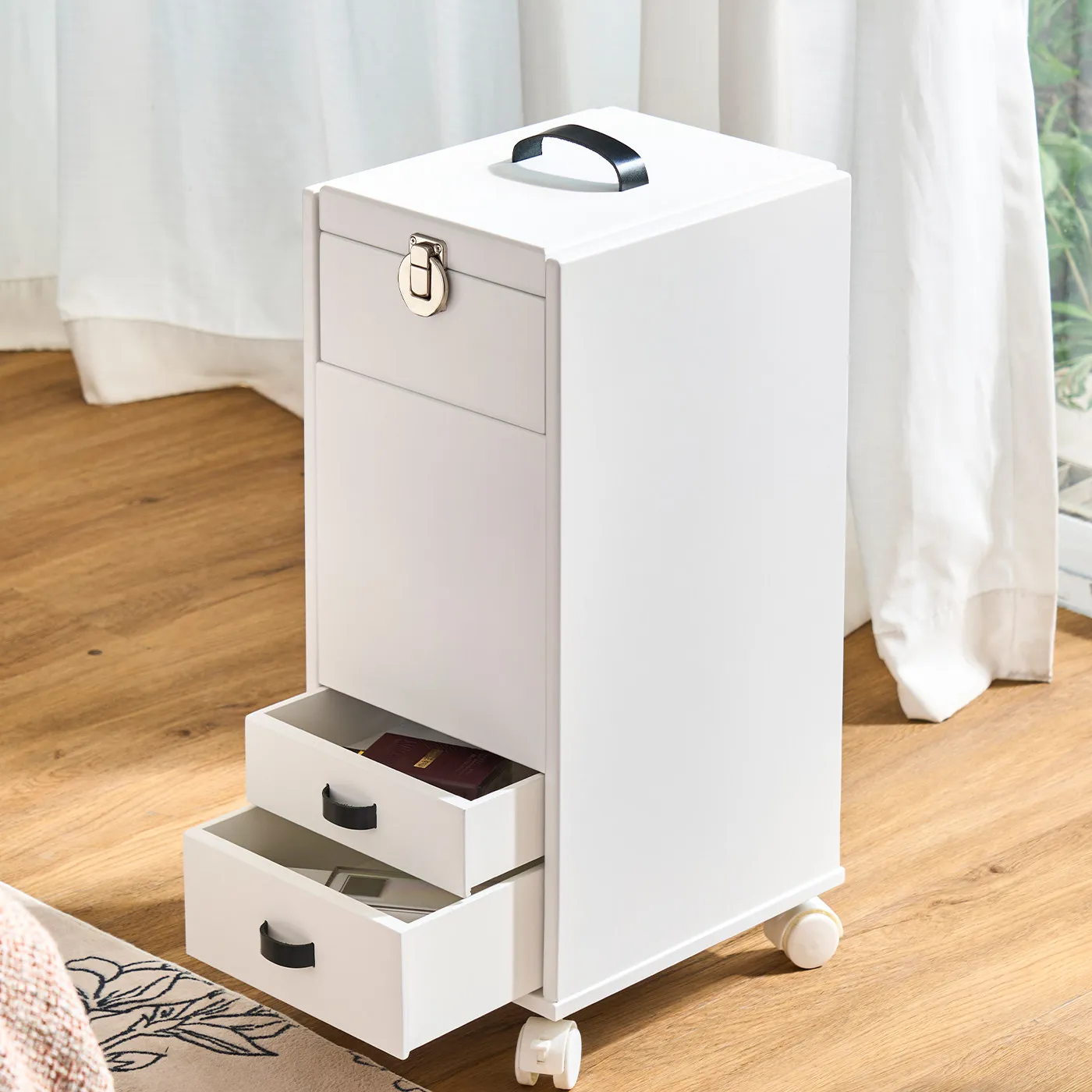 

Japanese cosmetics storage box, desktop shelf, wooden skin care products, lipstick artifacts, dressing table, jewelry box