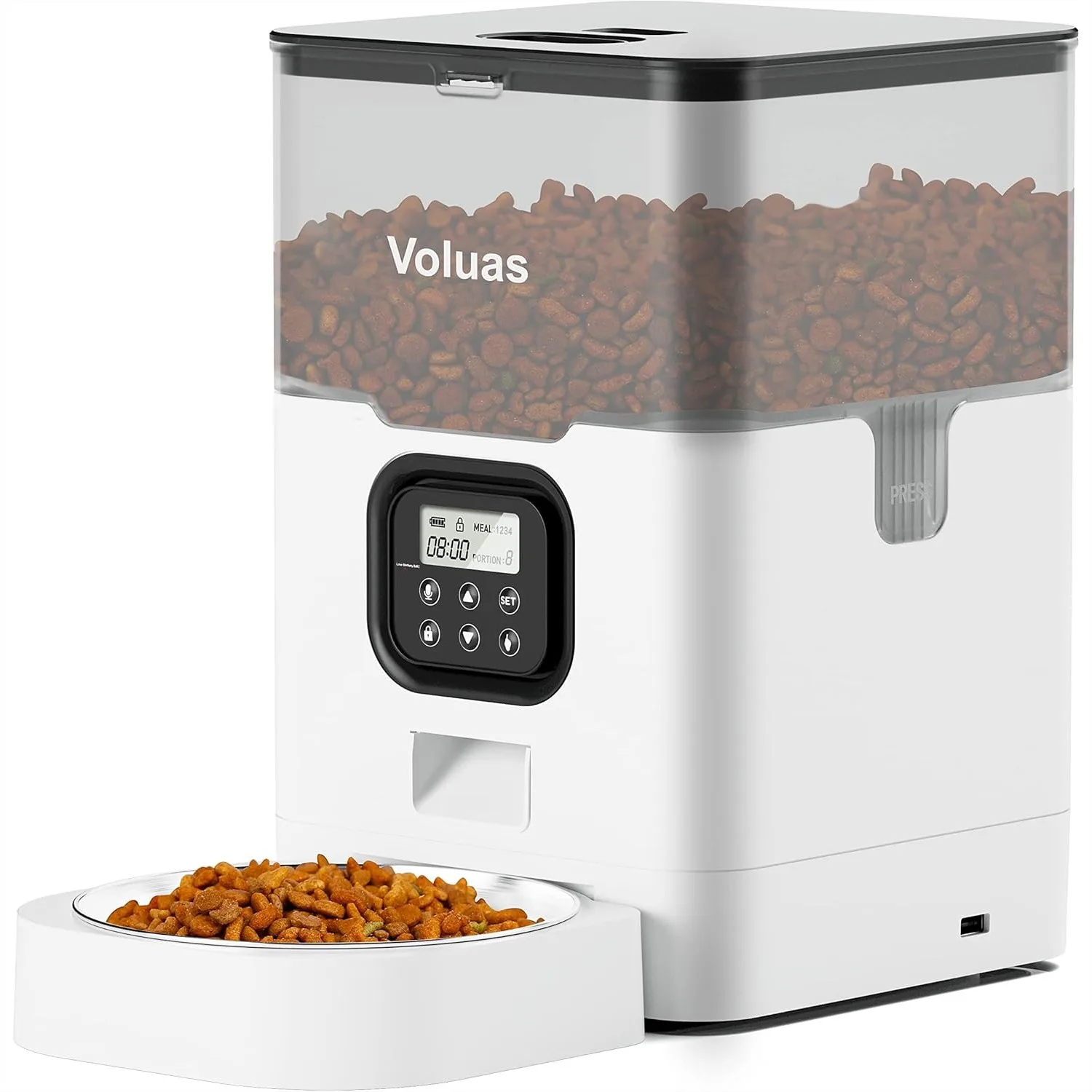 

Automatic Cat Feeder with Timer, Programmable Portion Control, Voice Recorder, 4L Dry Food Dispenser