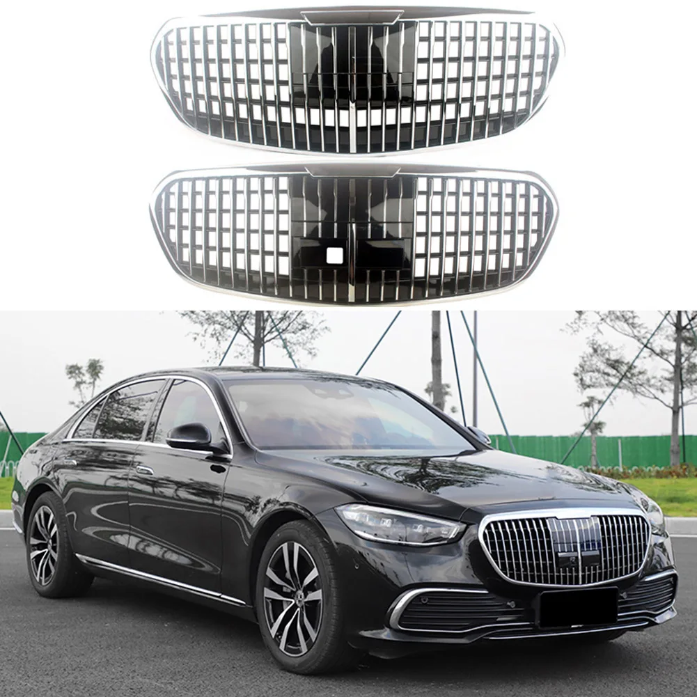 Front Racing Facelift Upper Radiator Grille Upper Grill For Mercedes-Benz W223 S-Class 2021 2022 Maybach Style