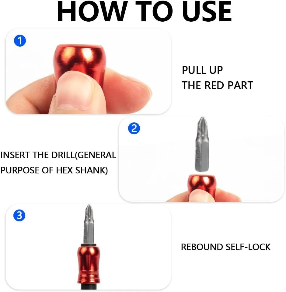 Fit for Leatherman Multi Tool Accessories, Red Flat Bit Extender & Flex Head Ratchet Wrench Adapter, 2 Pack - view 4