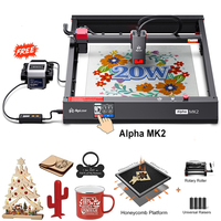 Algolaser Alpha MK2 Laser Engraver and Cutter 40*41CM Table CNC Engraving Air Aissist Tools 140W Woodworking Cutting Machine