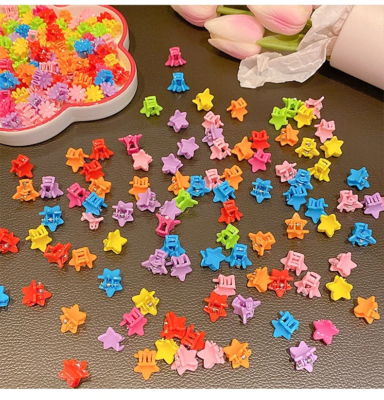 Korean Fashion Kawaii Small Cute Hairclip Clamp Candy Color Mini Hair Claw Kids Gifts Hairpin Multi-Shape Clip Hair Accessories