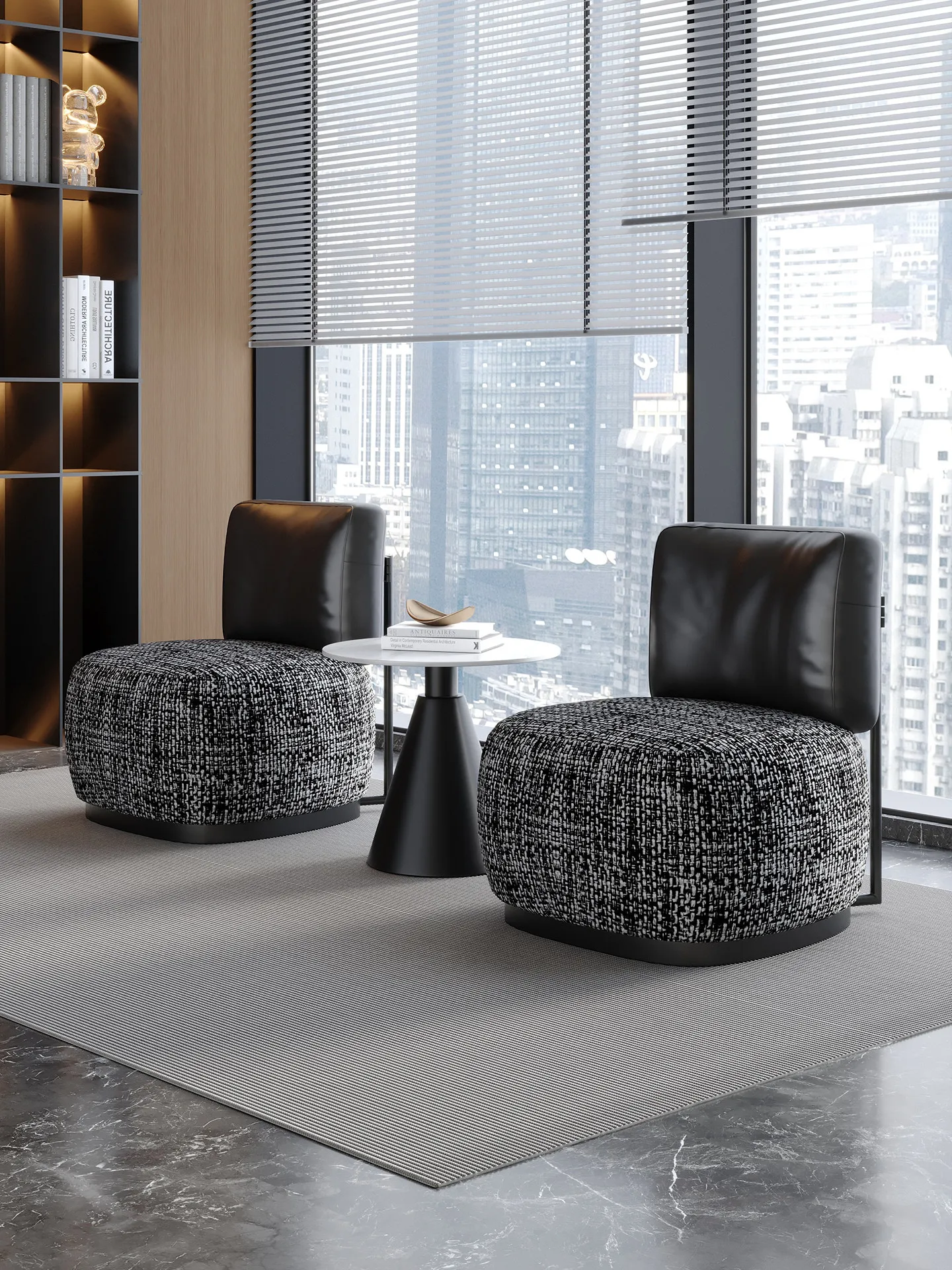 Medieval leisure chair sofa chair sitting area high-end reception single sofa milk tea shop cafe one table and two chairs