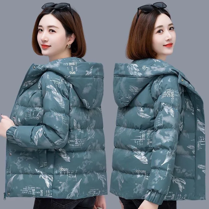 Roupas de algodão casaco de inverno feminino 2025 moda nova jaqueta solta curta parkas grossas