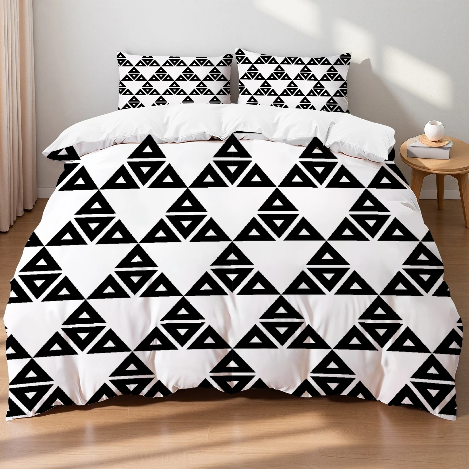 

Black White Stripe Single Full Size Duvet Cover Geometric Nordic Line Art Gifts For Teen Boys 3pcs Quilt Cover Living Room Decor