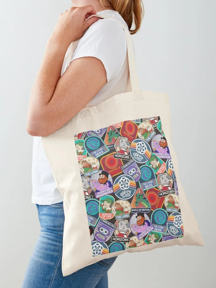 EPCOT Center Badges Graphic Tote Bag Woman shopper bag canvas bags shopping trolley bag