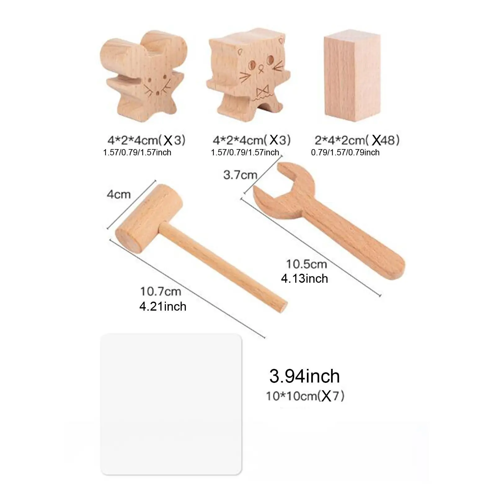 Tower Wood Block Early Learning Building Blocks for Kids Children Boys Girls