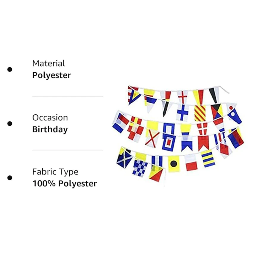 QiyuanFlag Length 14M 40 Flags Marine Code Maritime Signal Flag String For Ship Boat Vessel